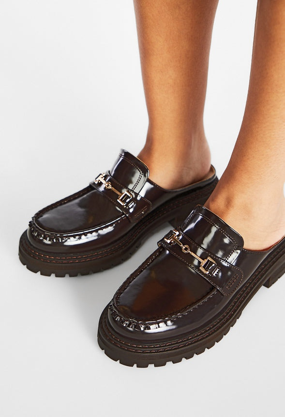 Bobbi Flat Mule Slide French Oak