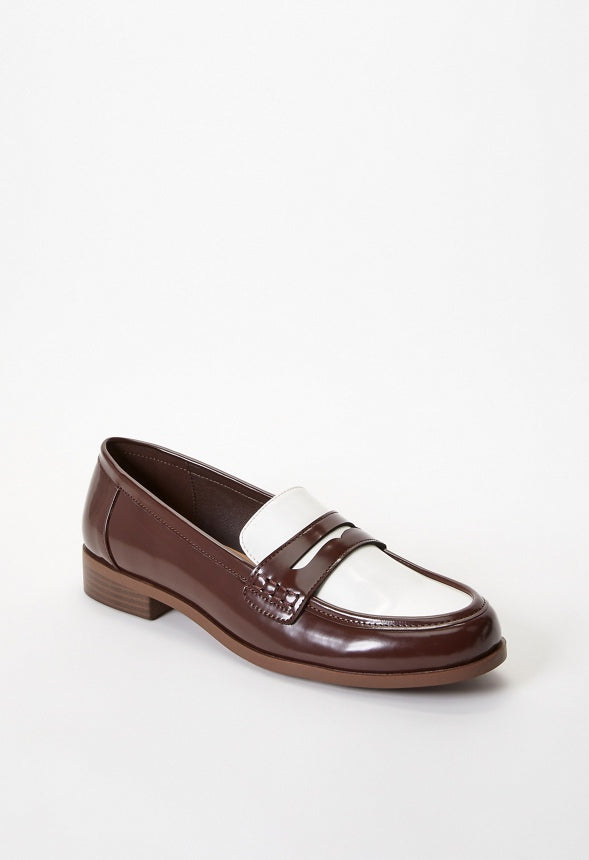 Cami Flat Loafer Chocolate Lab/ Bright White