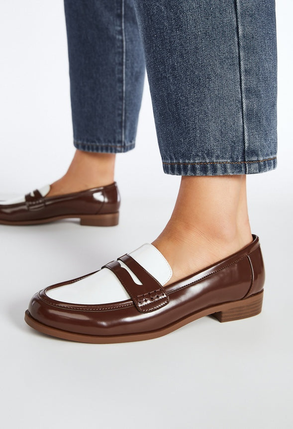 Cami Flat Loafer Chocolate Lab/ Bright White