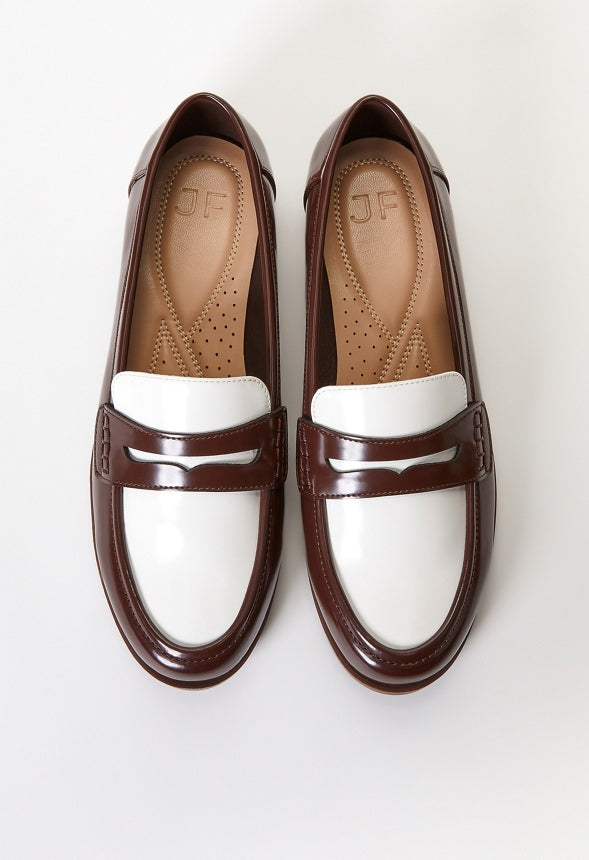 Cami Flat Loafer Chocolate Lab/ Bright White