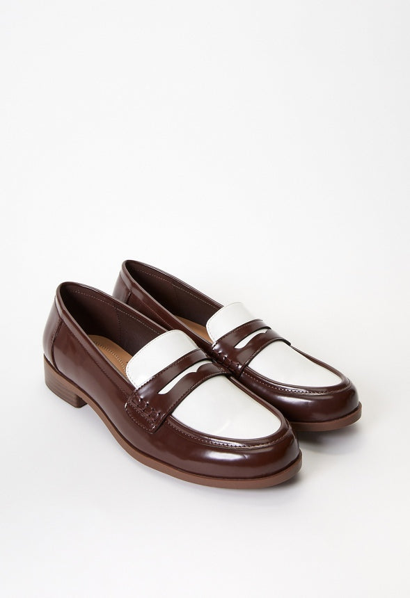 Cami Flat Loafer Chocolate Lab/ Bright White