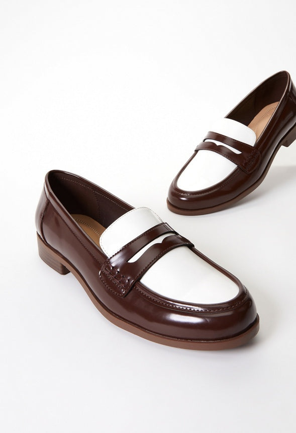 Cami Flat Loafer Chocolate Lab/ Bright White