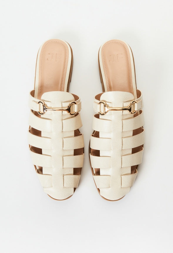 Jacinta Flat Slide Birch White