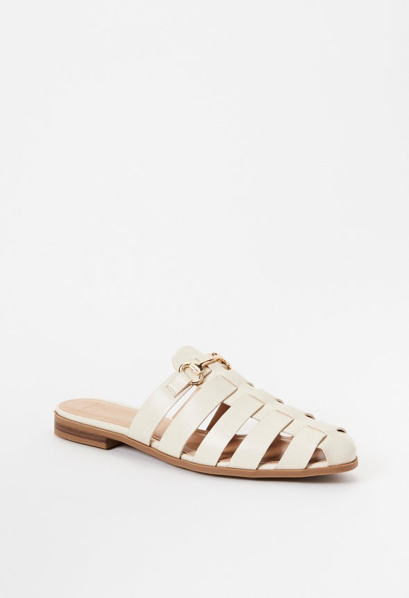 Jacinta Flat Slide Birch White