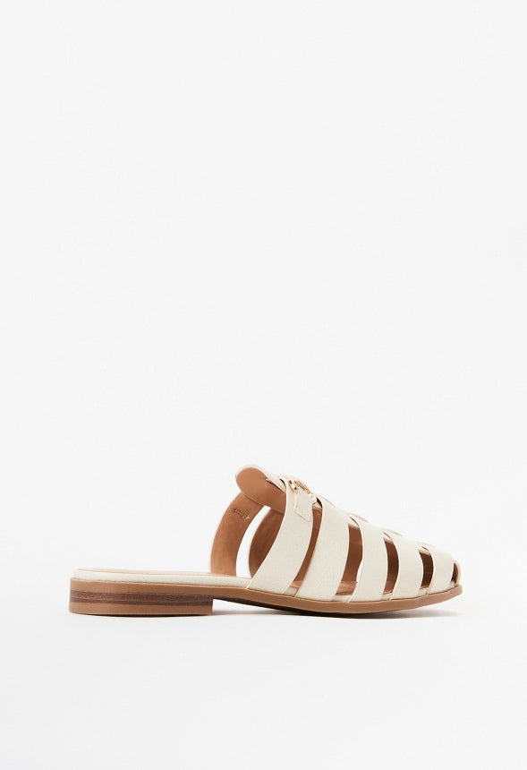 Jacinta Flat Slide Birch White