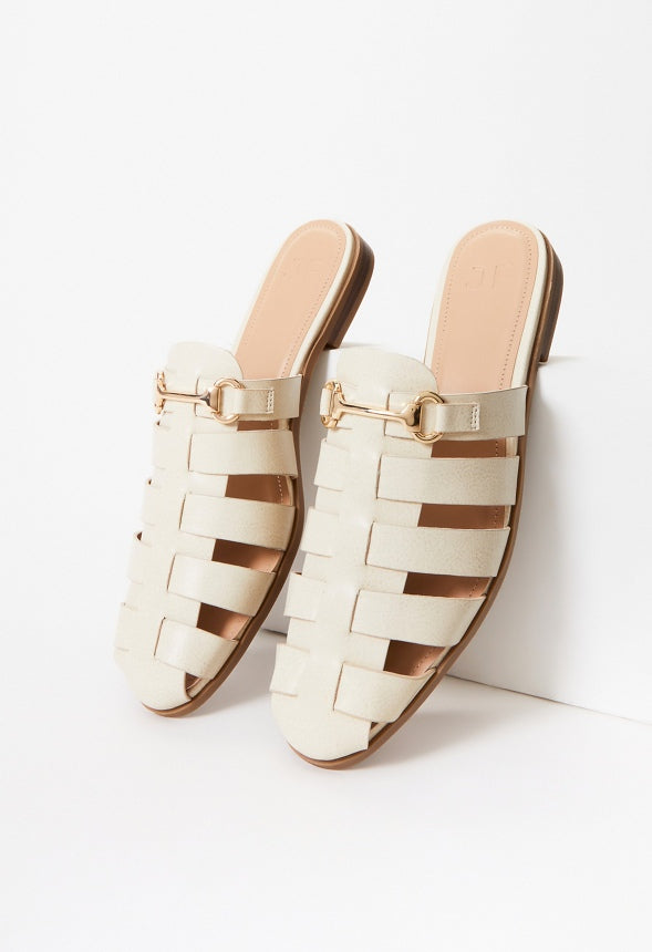 Jacinta Flat Slide Birch White