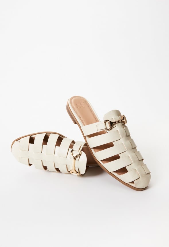 Jacinta Flat Slide Birch White