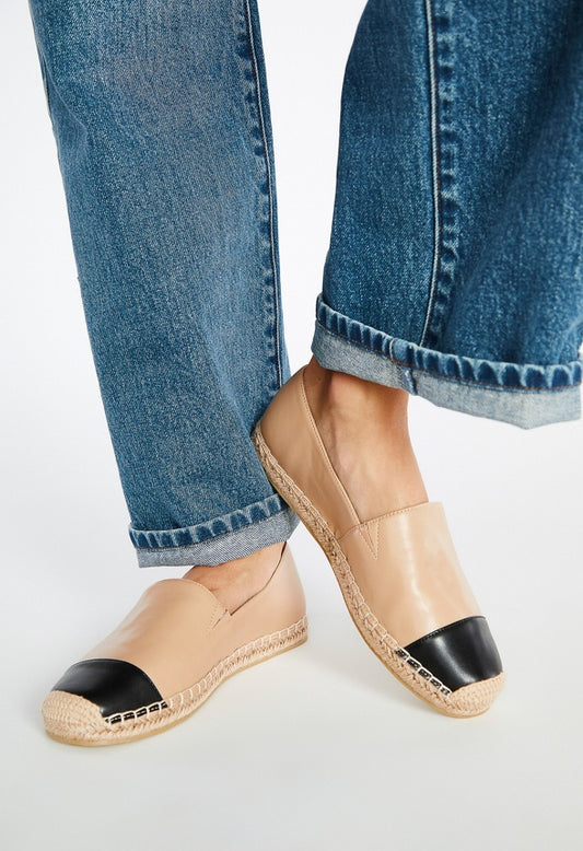 Christie Espadrille Flat New Nude/ Black