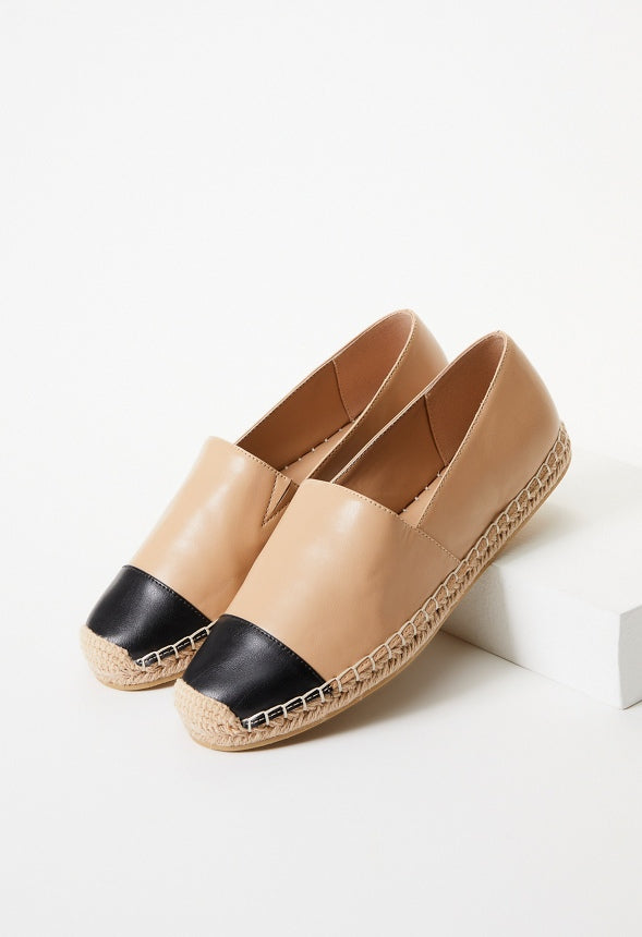 Christie Espadrille Flat New Nude/ Black