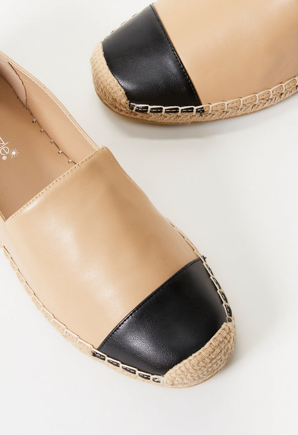 Christie Espadrille Flat New Nude/ Black