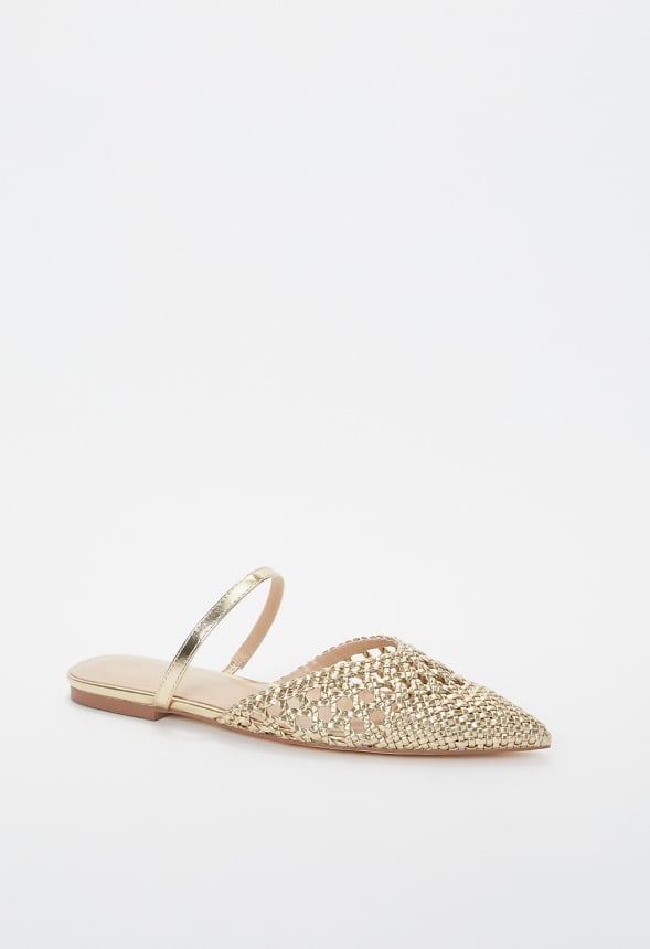Solanna Pointed Toe Flat Gold