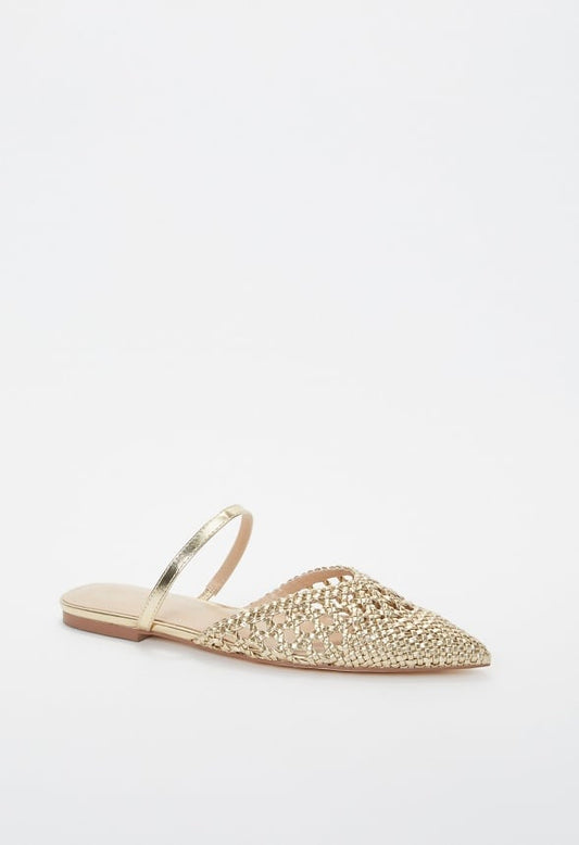 Solanna Pointed Toe Flat Gold