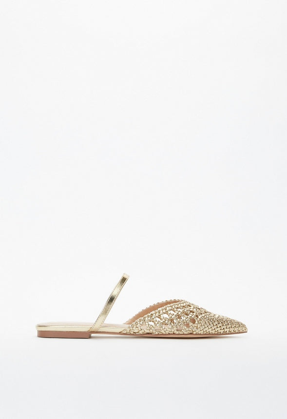 Solanna Pointed Toe Flat Gold