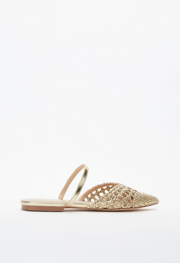 Solanna Pointed Toe Flat Gold