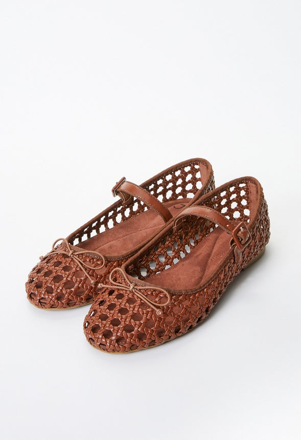 Lula Ballet Flat Leather Brown