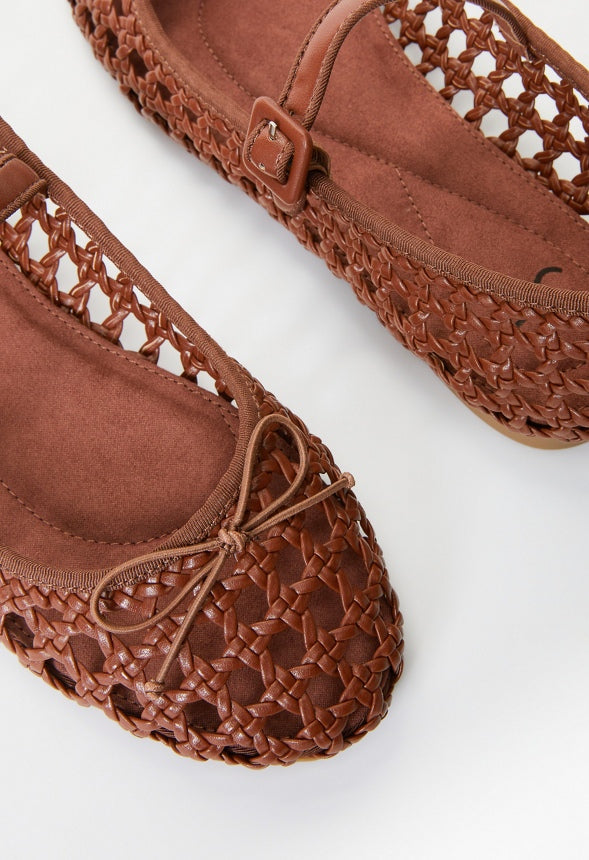 Lula Ballet Flat Leather Brown