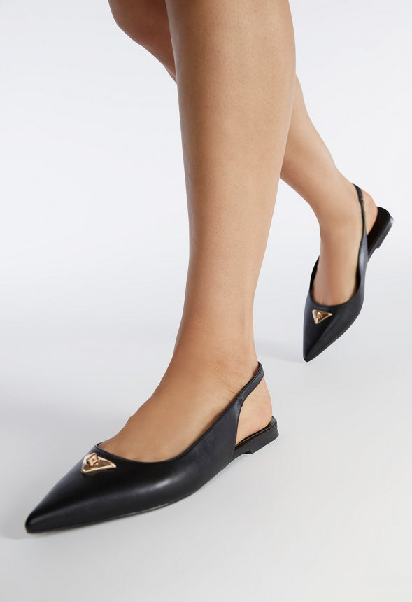 Nadira Slingback Flat Black