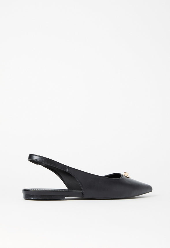Nadira Slingback Flat Black