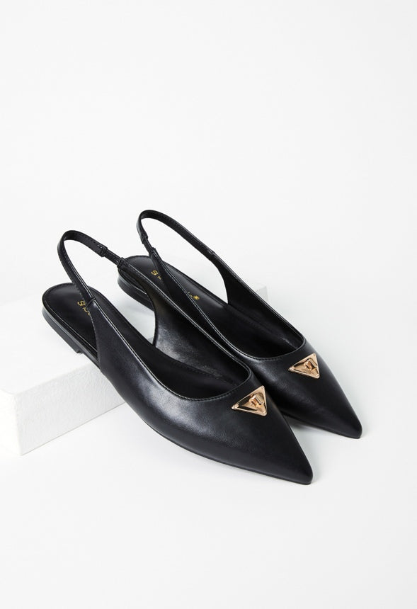 Nadira Slingback Flat Black