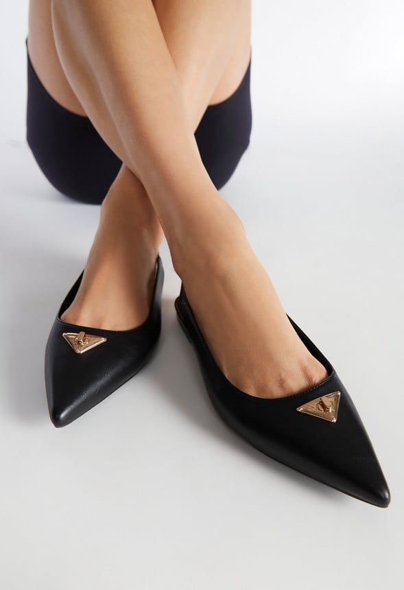Nadira Slingback Flat Black