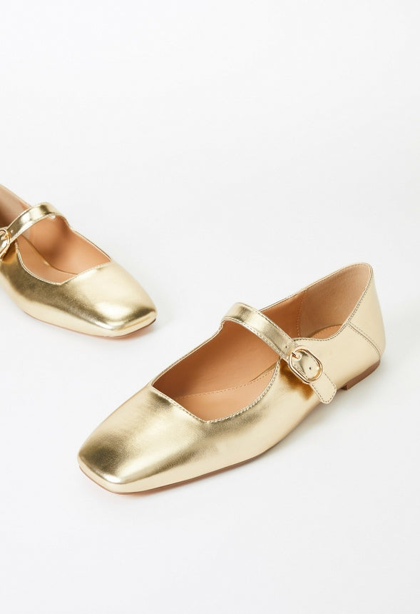 Emily Mary Jane Flat Gold