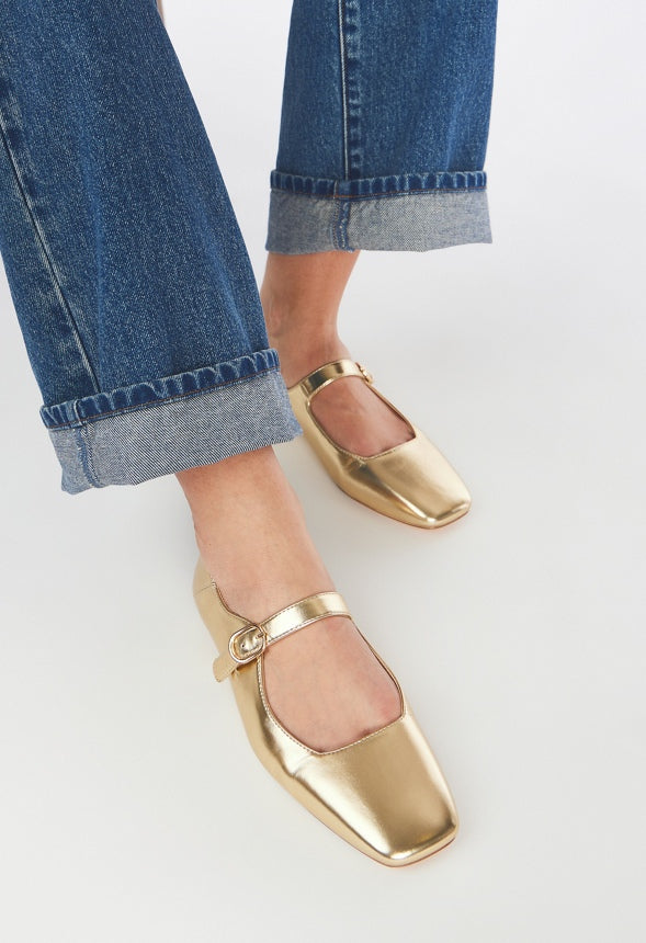 Emily Mary Jane Flat Gold