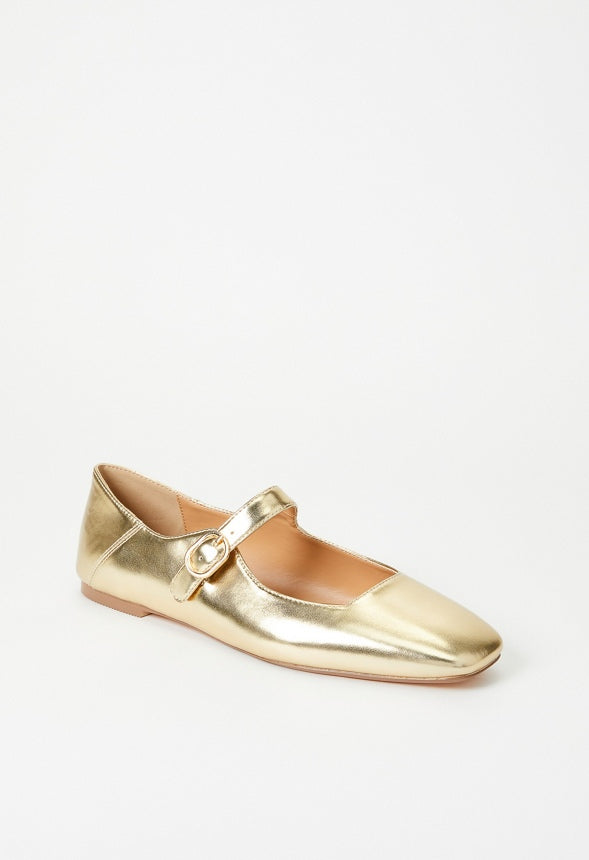 Emily Mary Jane Flat Gold