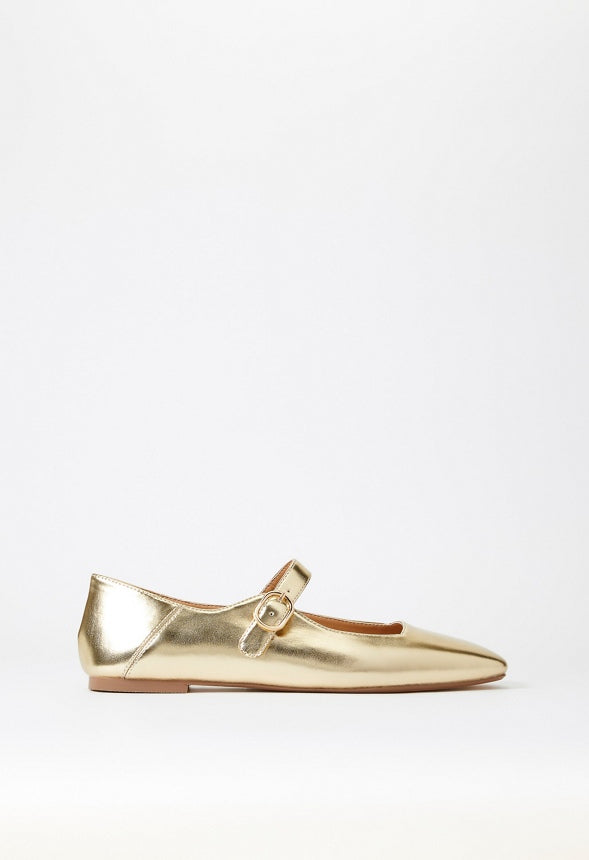 Emily Mary Jane Flat Gold