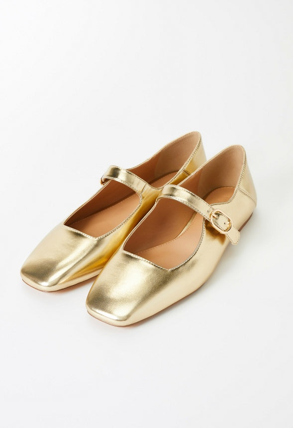 Emily Mary Jane Flat Gold