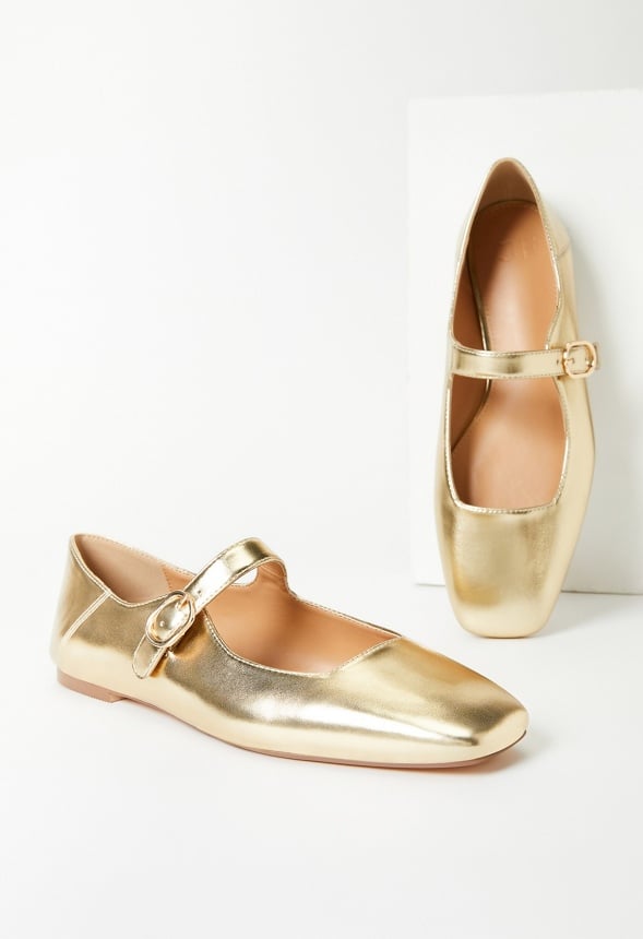 Emily Mary Jane Flat Gold