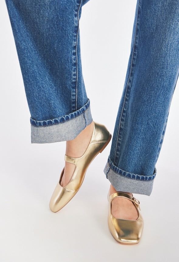 Emily Mary Jane Flat Gold