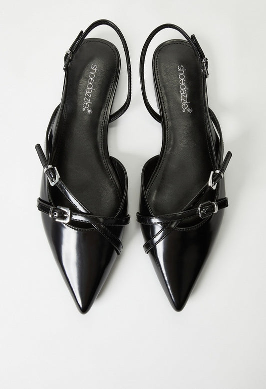 Athina Slingback Flat Black