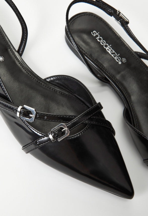 Athina Slingback Flat Black