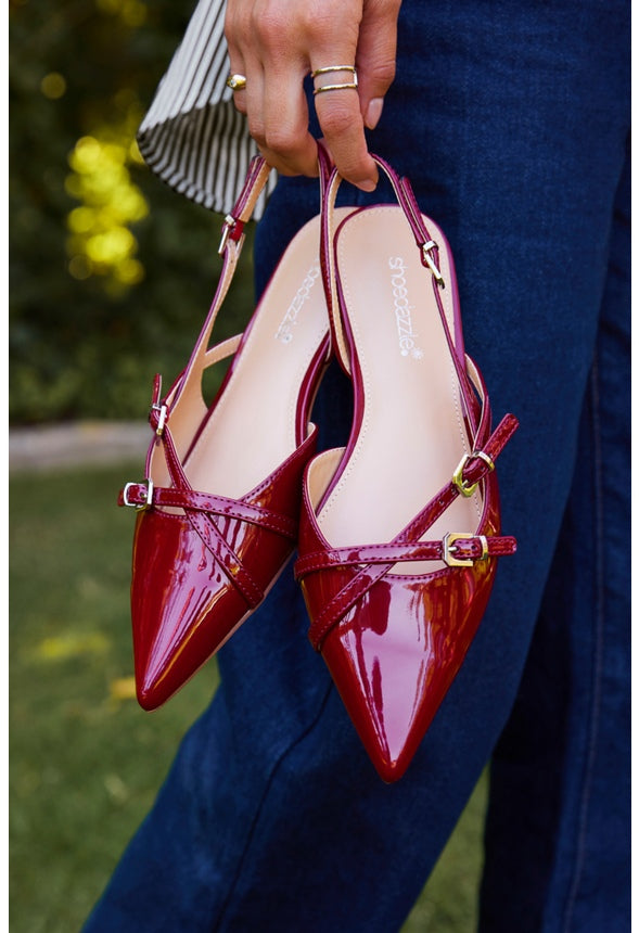Athina Slingback Flat Tibetan Red