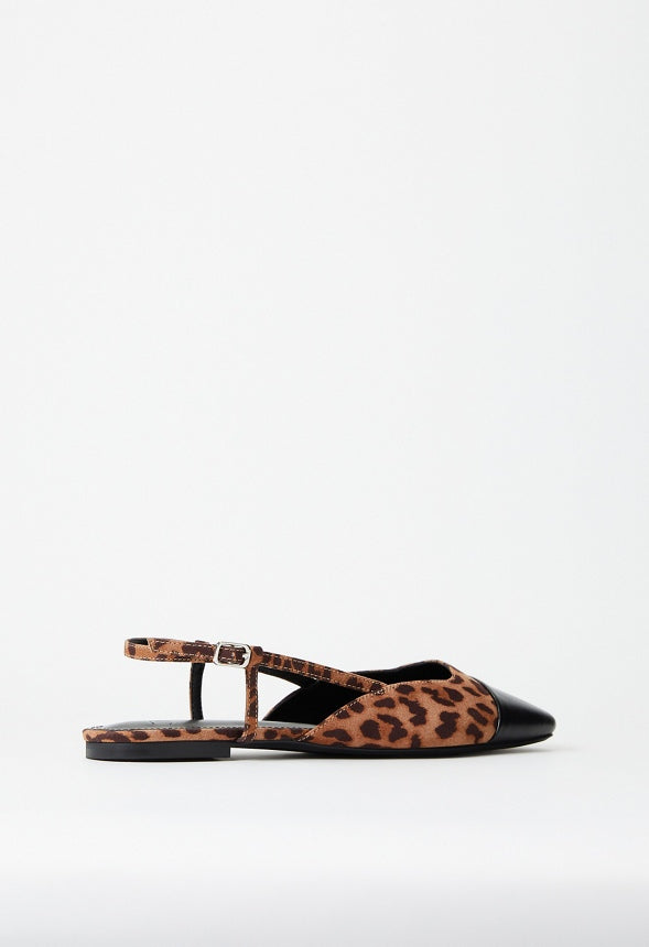 Carmina Slingback Flat Light Leopardino/ Black