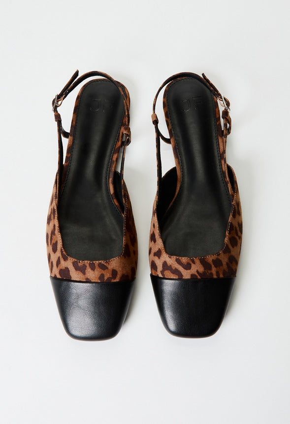 Carmina Slingback Flat Light Leopardino/ Black