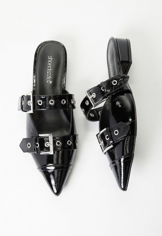 Yasmeen Flat Mule Black