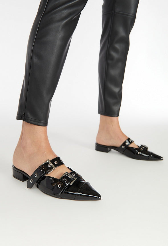 Yasmeen Flat Mule Black