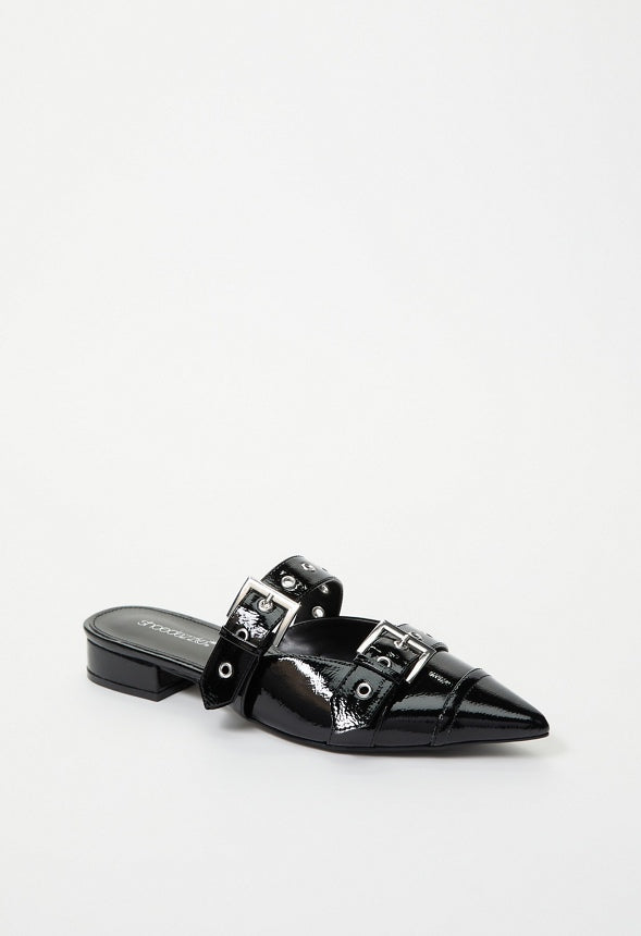 Yasmeen Flat Mule Black