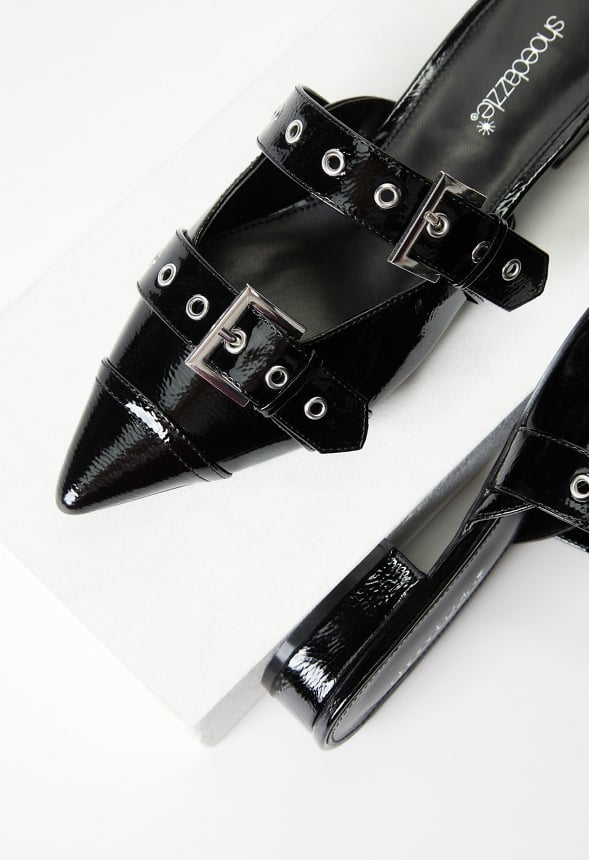 Yasmeen Flat Mule Black