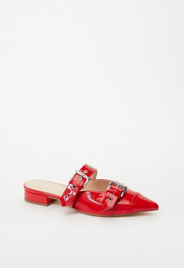 Yasmeen Flat Mule Salsa Red