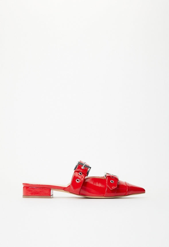 Yasmeen Flat Mule Salsa Red