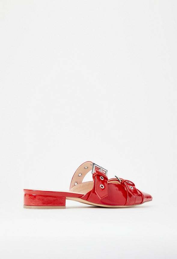 Yasmeen Flat Mule Salsa Red