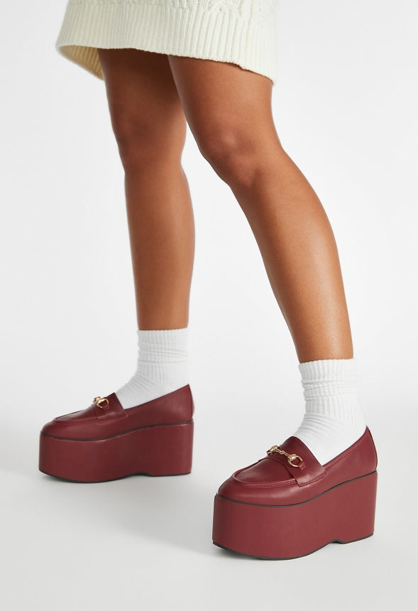 Roxi Platform Loafer Tiebetan Red