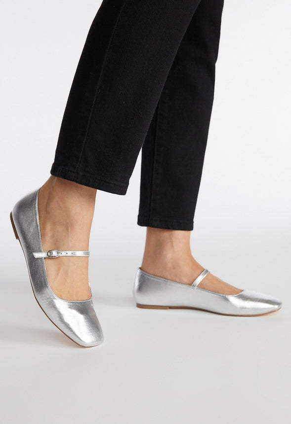 Ellidy Ballet Flat Silver