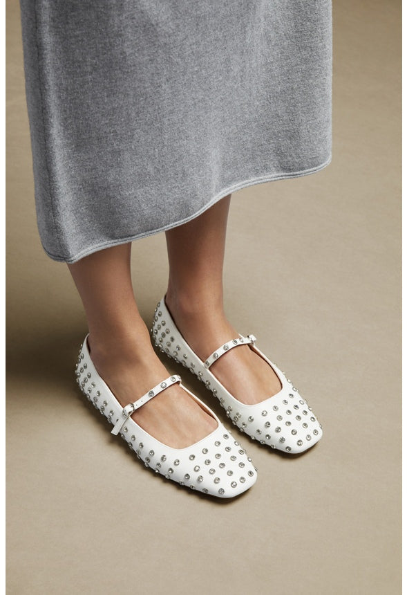 Ellidy Ballet Flat Bright White/ Silver