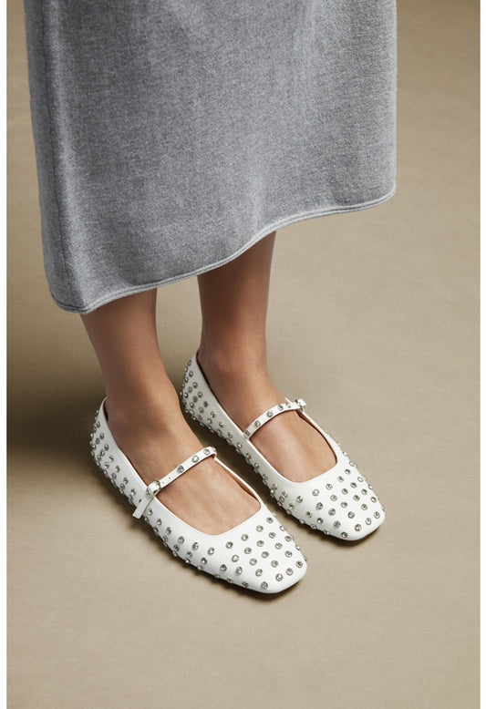 Ellidy Ballet Flat Bright White/ Silver