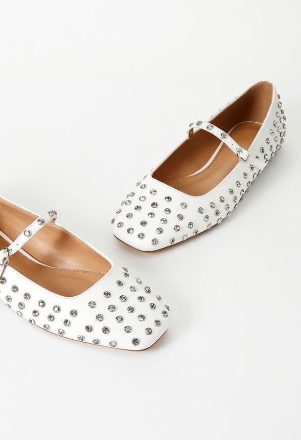 Ellidy Ballet Flat Bright White/ Silver
