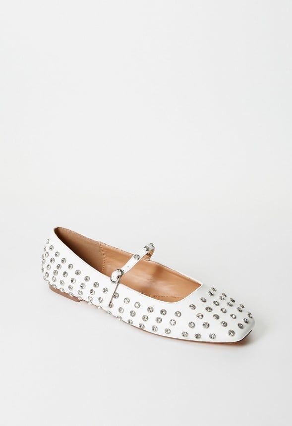 Ellidy Ballet Flat Bright White/ Silver
