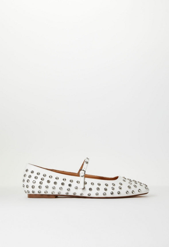 Ellidy Ballet Flat Bright White/ Silver